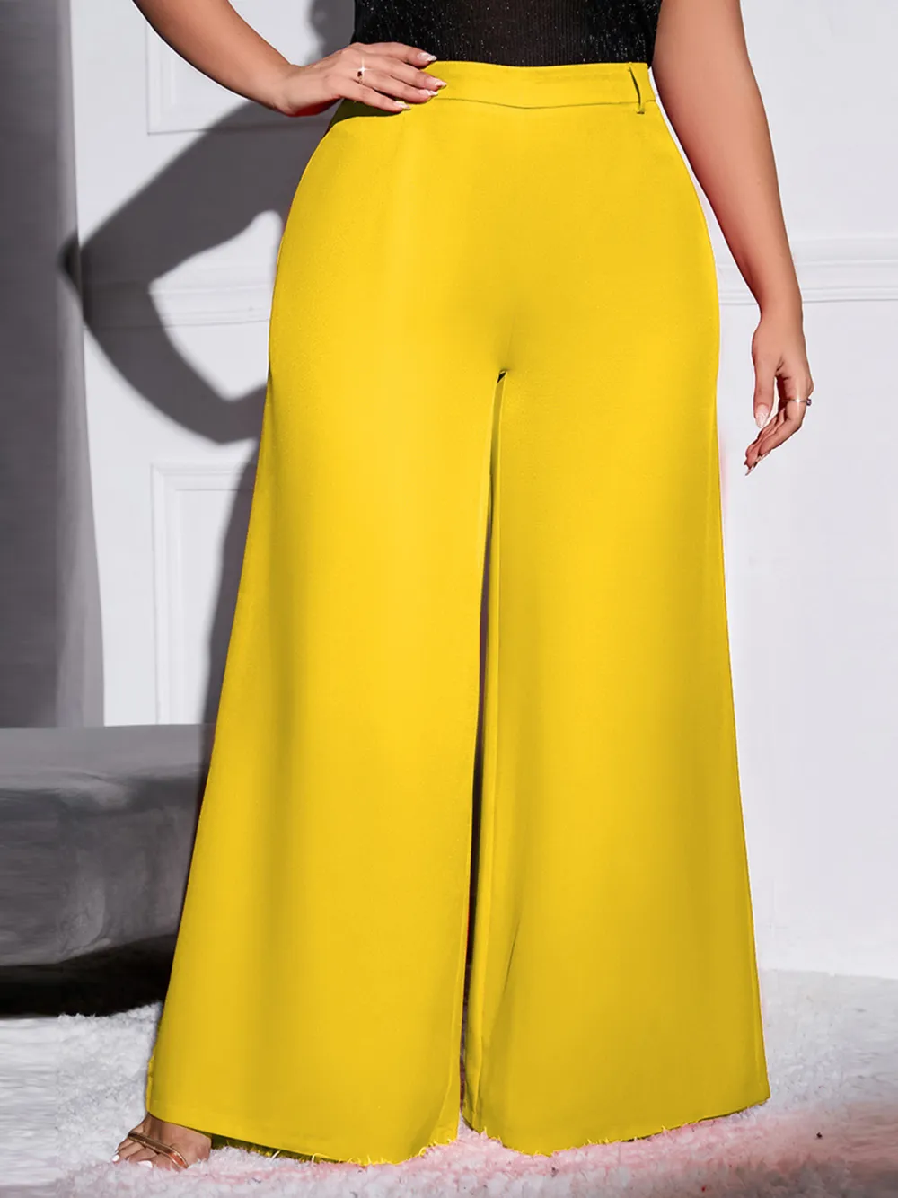 Plus Size Women Floor Length Suit Trousers