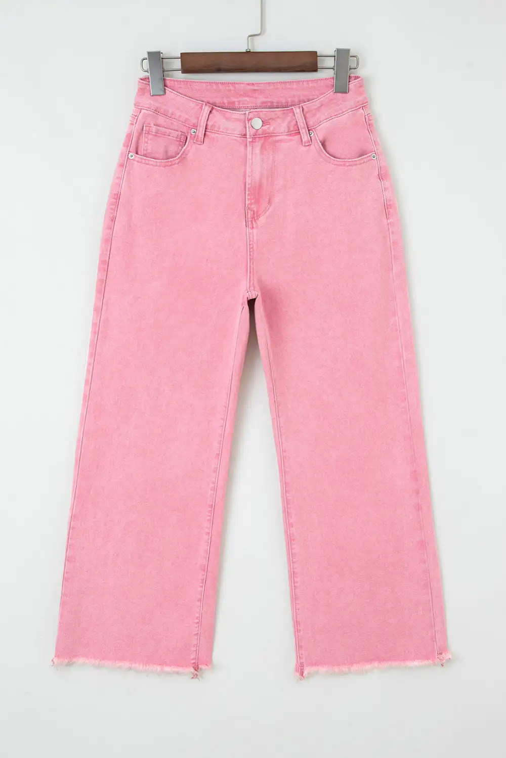 Wide Leg Cropped Peach Blossom Acid Jeans