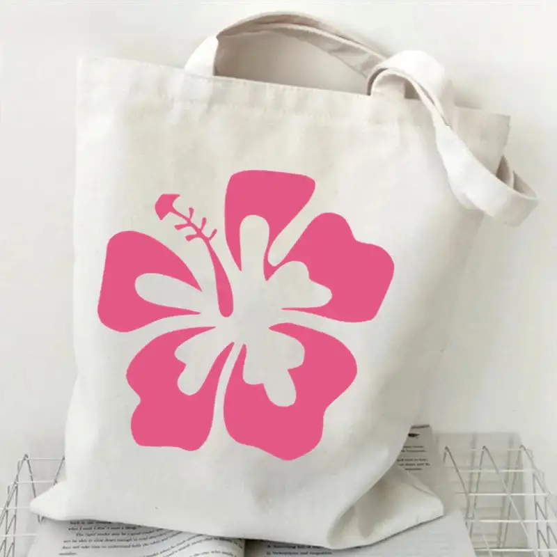 Groovy Retro Graphic Canvas Tote Bag