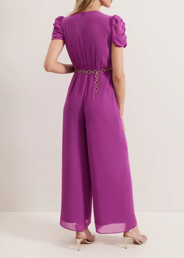 Loose And Lively Exquisite Pleated Short-Sleeved Jumpsuit