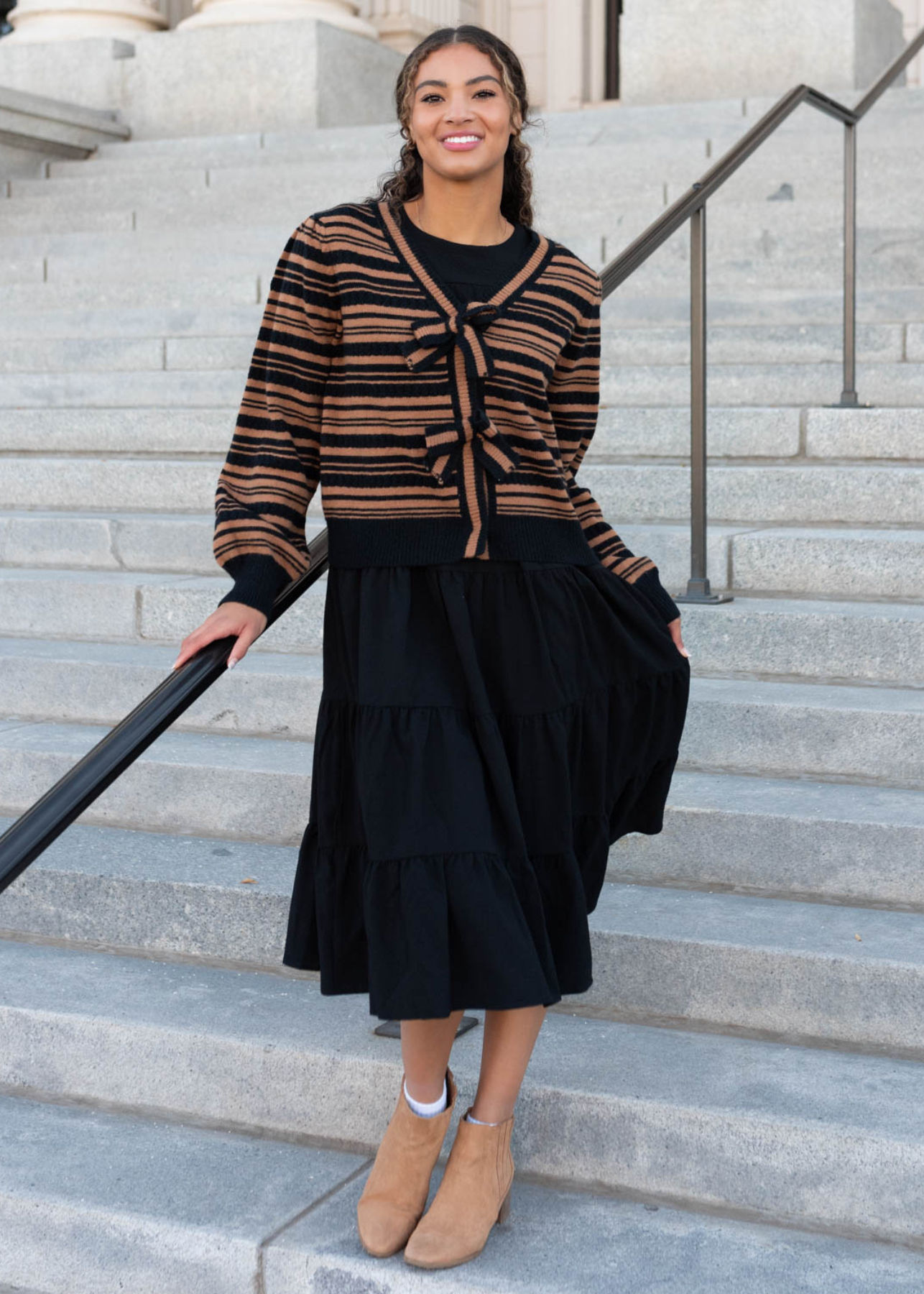 Chelsey Black Bow Cardigan