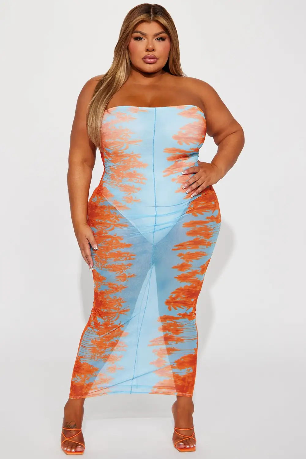 Avia Mesh Maxi Dress - Turquoise
