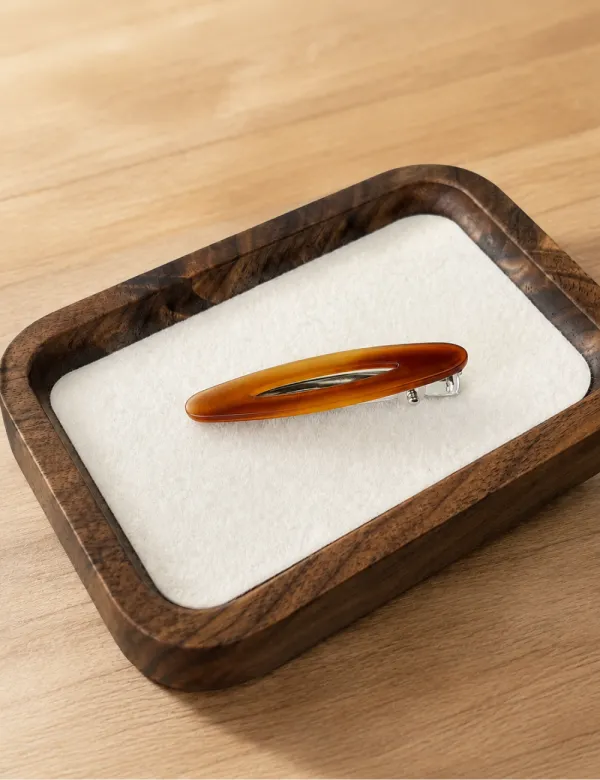 Elongated Slim Shape Marbled Hair Clip