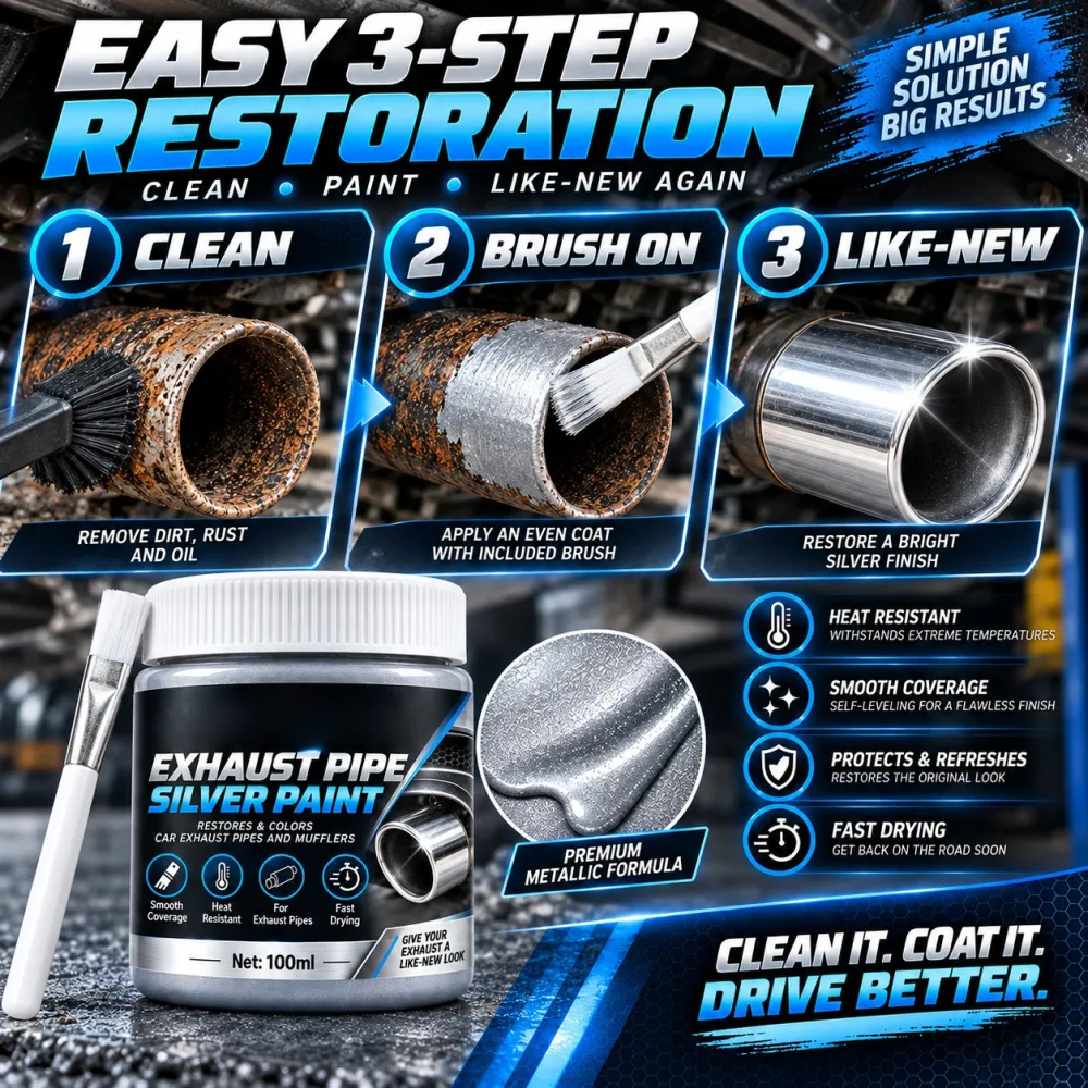 Exhaust Pipe Silver Restoration Paint