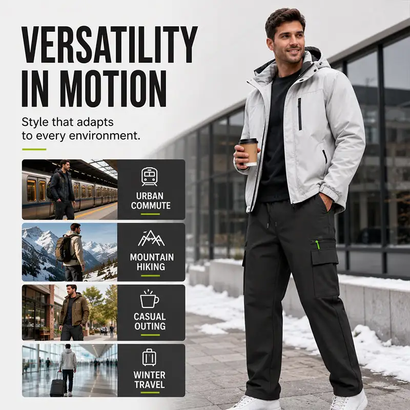 🧥 Built for Cold Days | Men’s Windproof Thermal Outdoor Pants