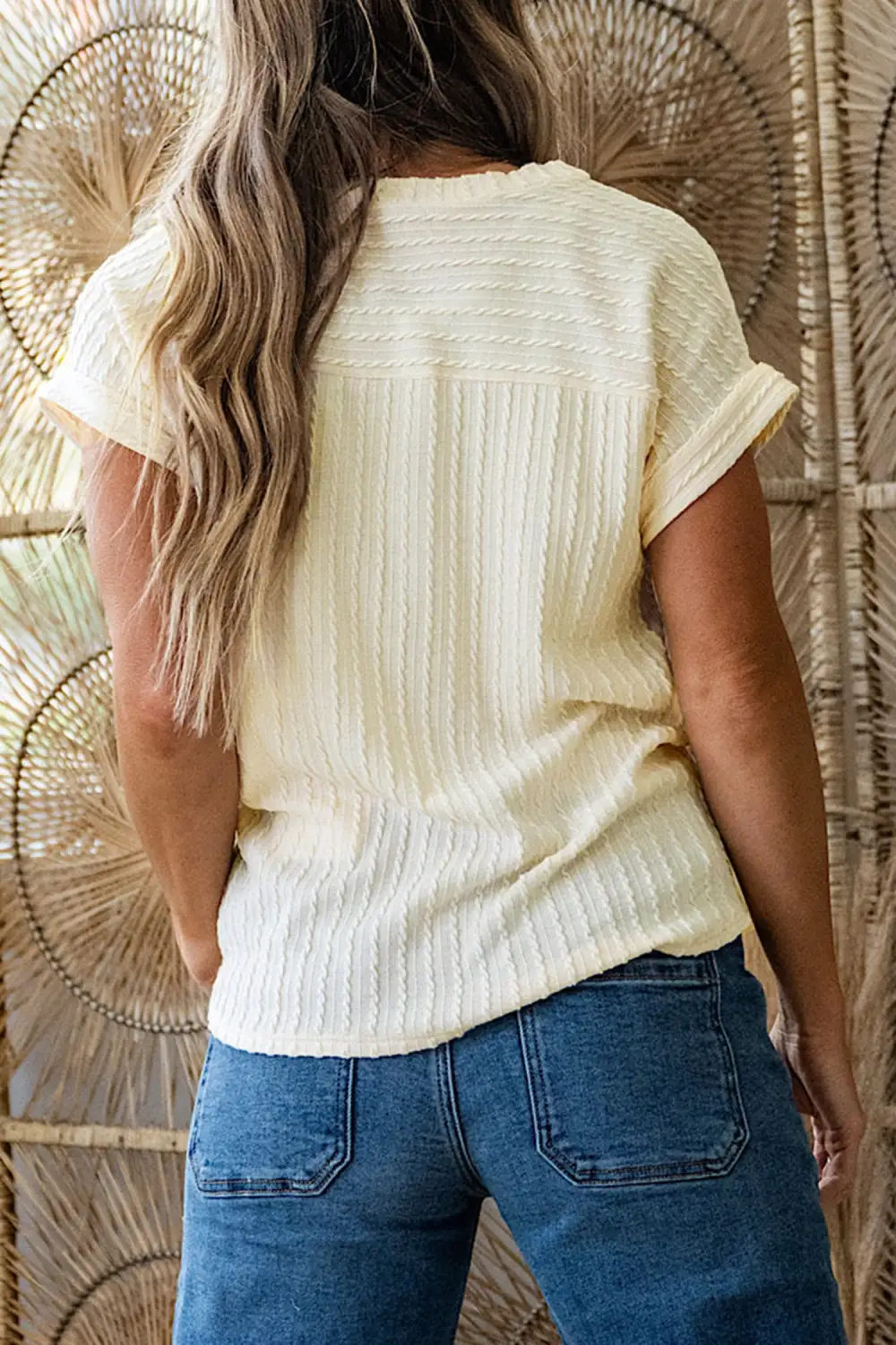 Airy V Neck Knit Tee