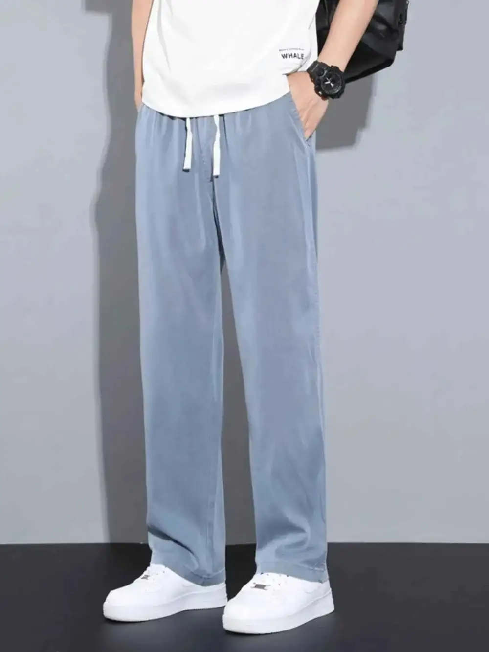 Casual Wide Leg Drawstring Pants
