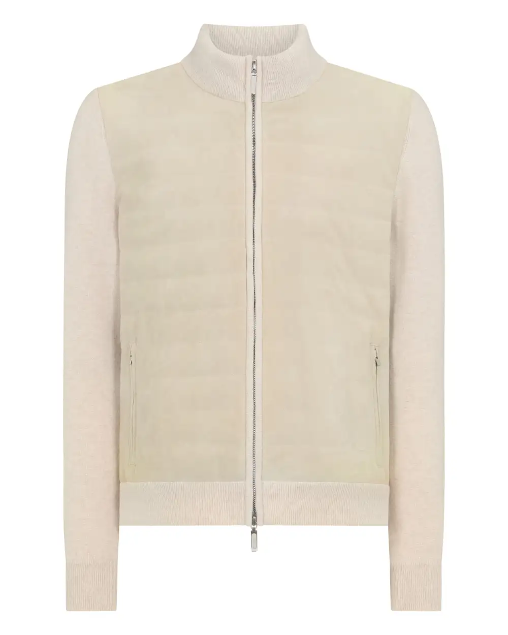 Men's Davos Suede Front Jacket Ecru White