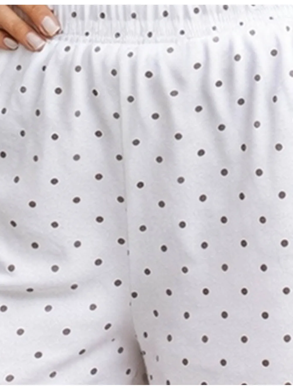 Polka Dot Elastic Waist Pocket Wide Leg Shorts