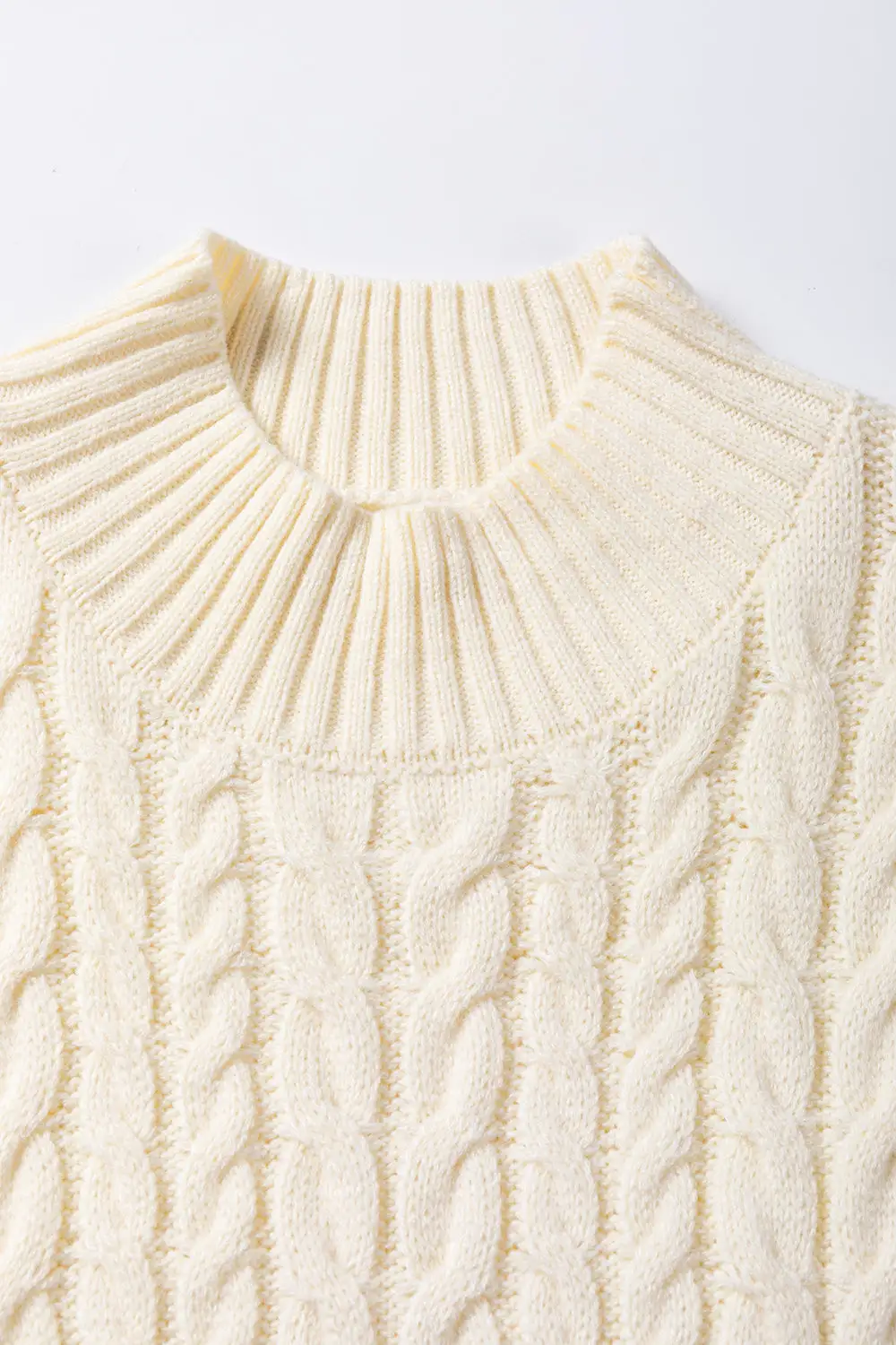 Cable Knit Turtleneck Sweater Vest