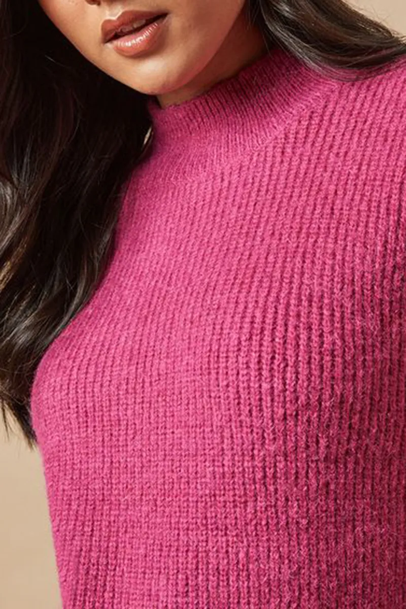 Casual Style Crew Neck Desert Rose Sweaters