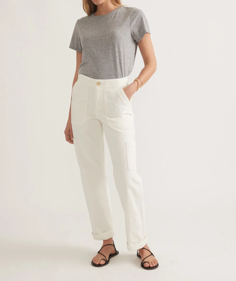 Heathered Fabric Crew Neck Casual Tee