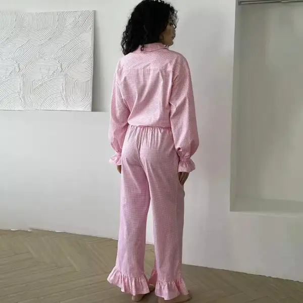 Pajama Plaid Long Sleeve Set