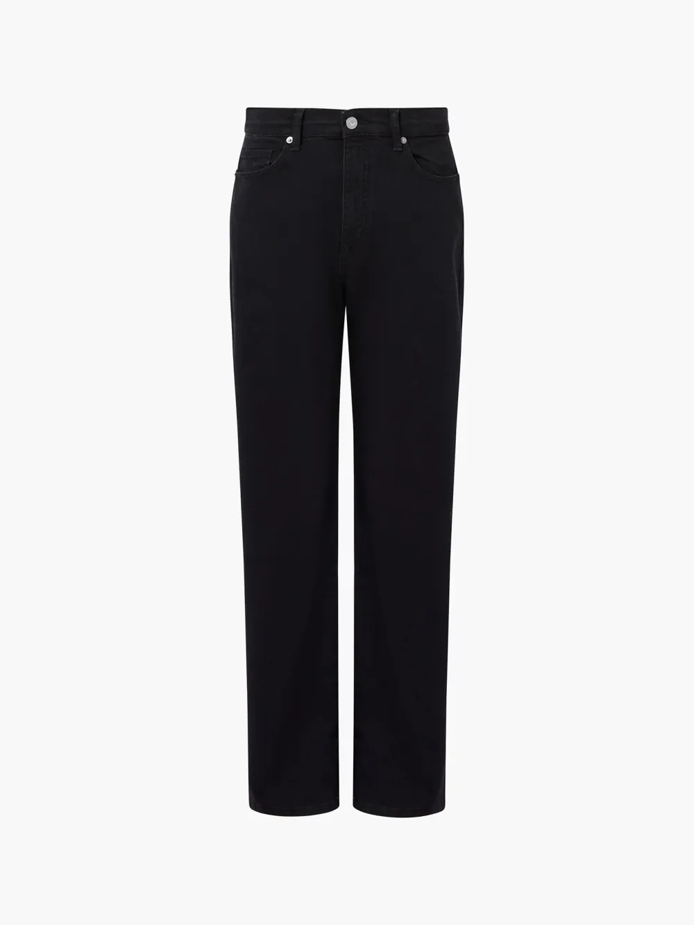 Straight Slim Solid Color Denim Trousers