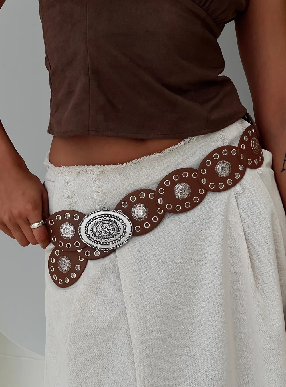Casual Detail Buckle Faux Leather Belt