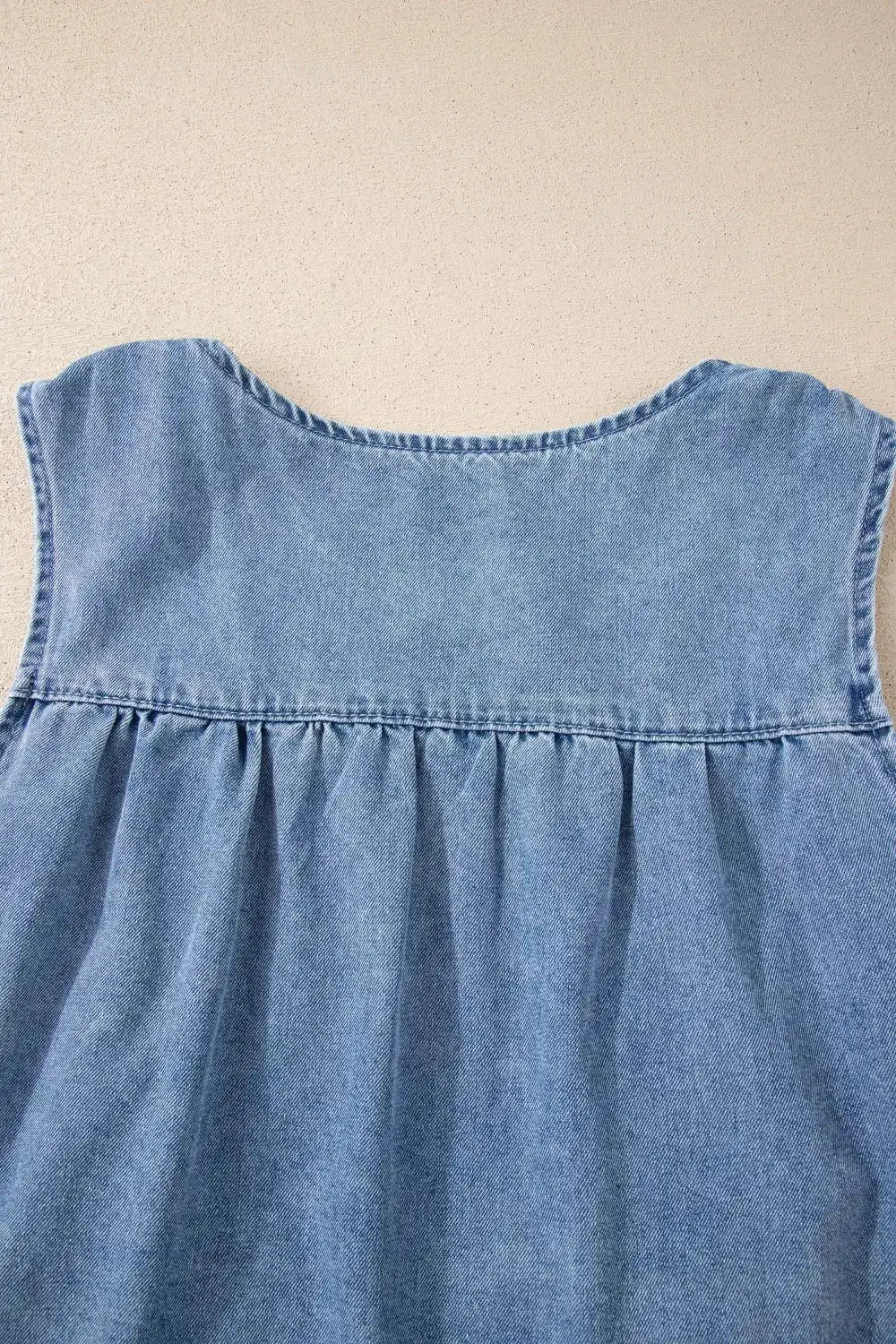 Pleated Patchwork Sleeveless Top