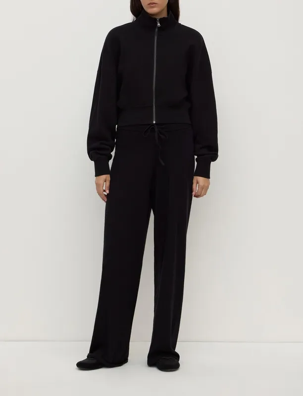 Black Cotton Cashmere Lounge Pant