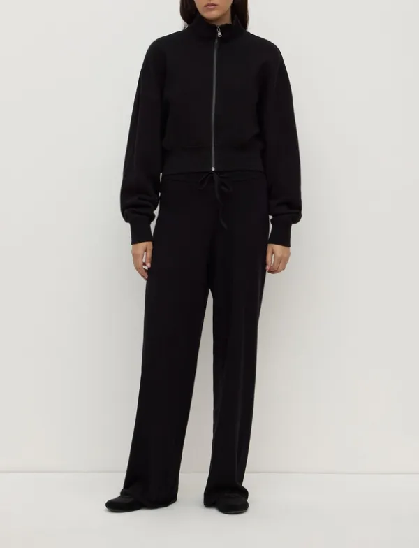 Black Cotton Cashmere Lounge Pant