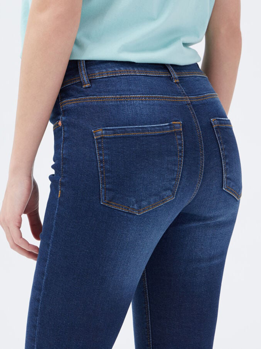 Bermuda slim en jean denim stone femme