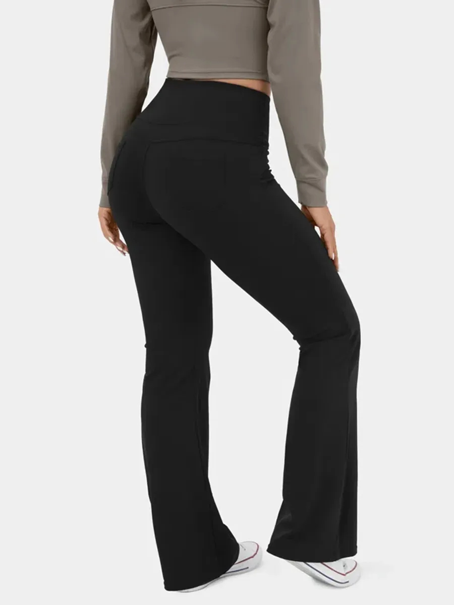 High Waisted Back Pocket Flare Yoga Leggings