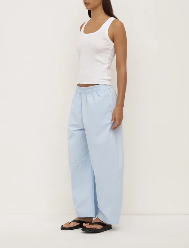 Voluminous Cotton Barrel-Leg Pant