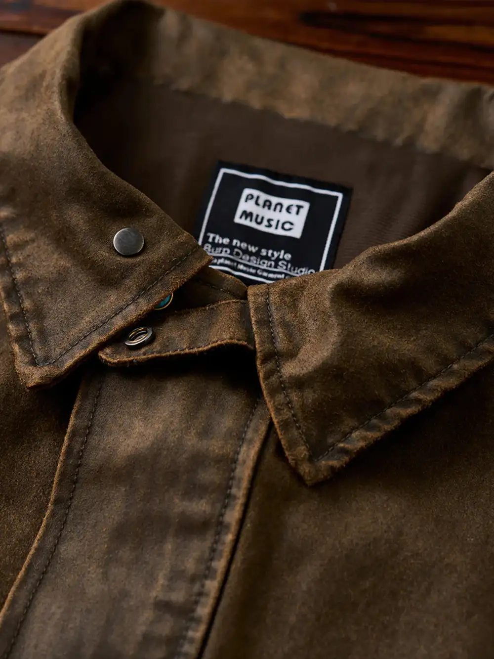 Men's Suede Texture Button Front Work Jacket