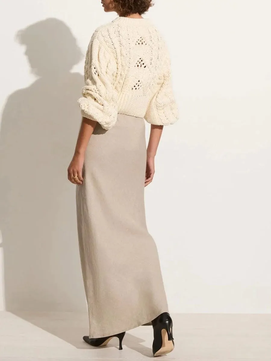 White Cable Knit Sweater