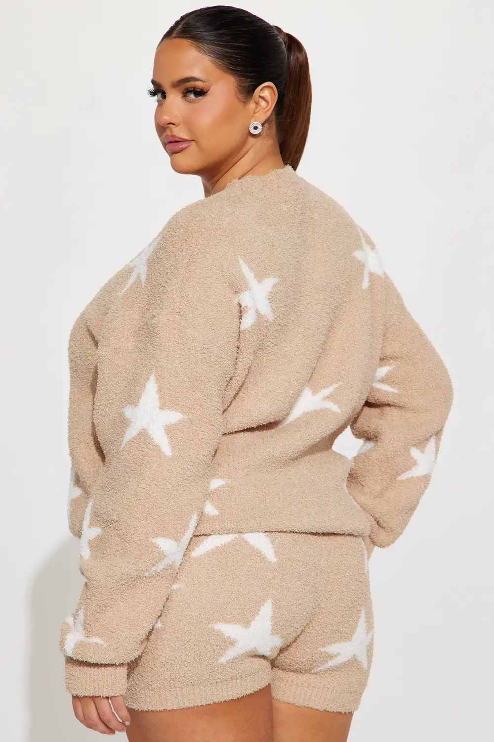 Star Struck Cozy Short Set - Taupe