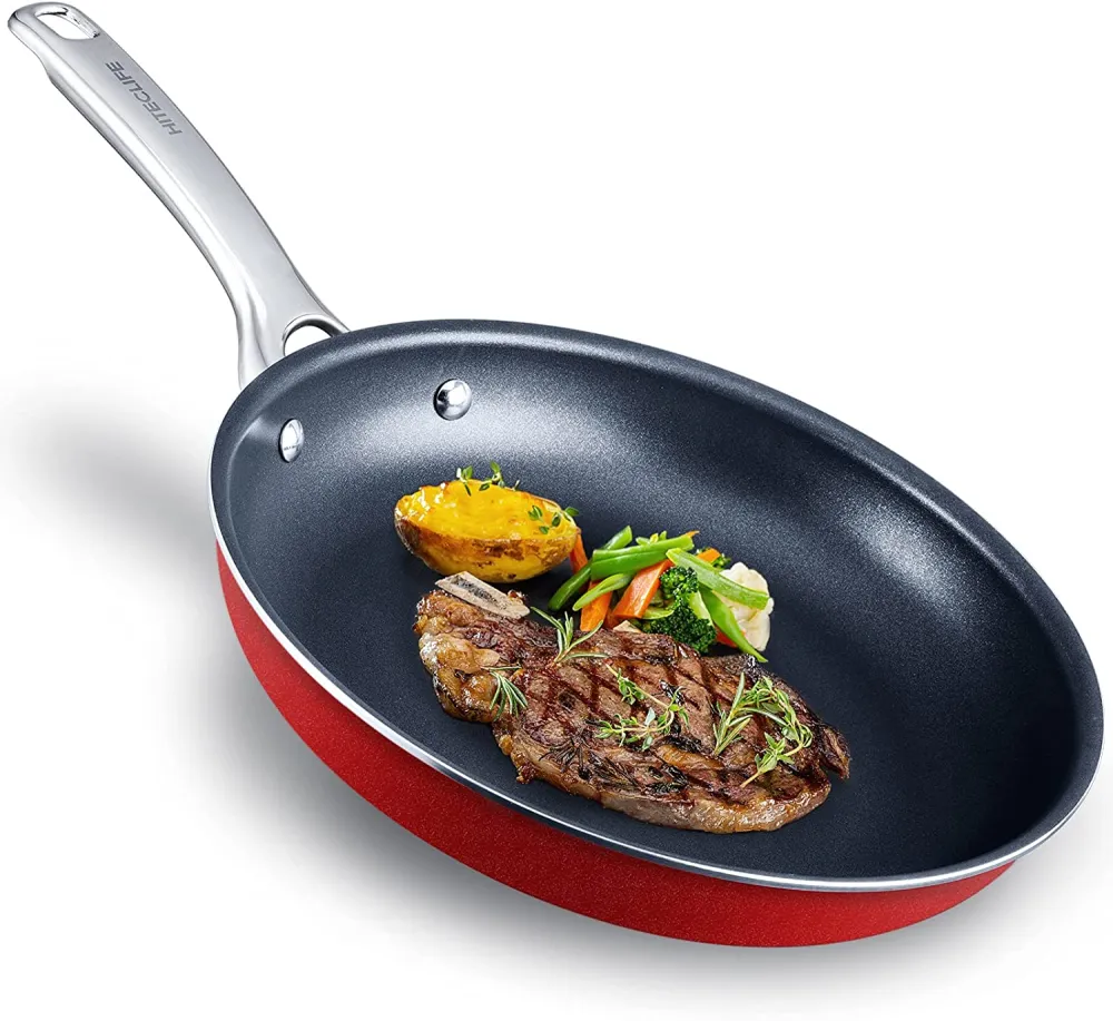 (Store Closing Sale) Nonstick Frying Pan with Ergonomic Stainless Steel Handle