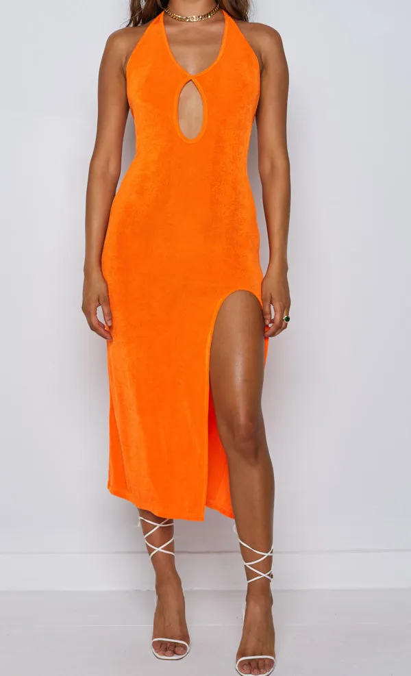 Modern Halter Halter Neck Midi Dress