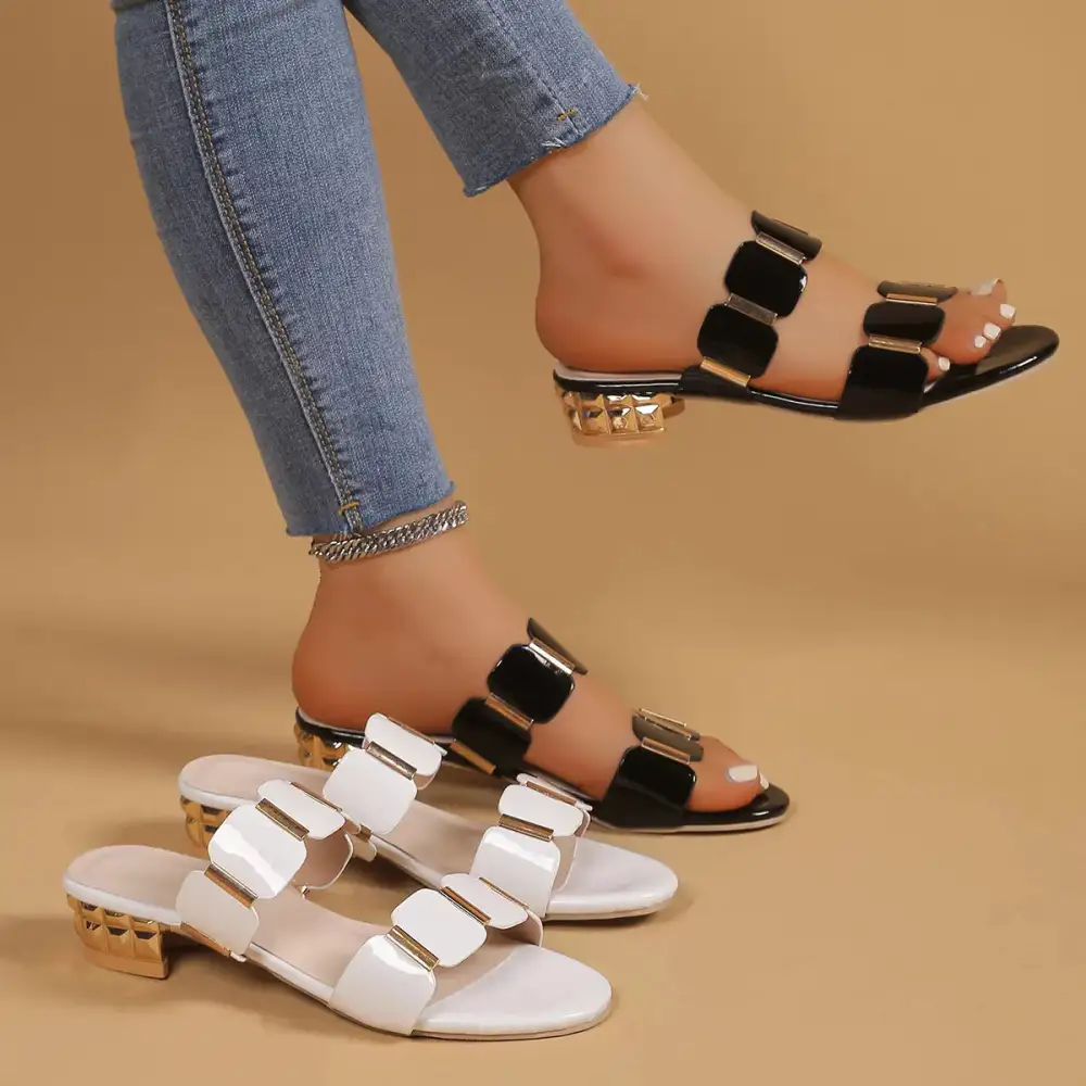 Open Toe Block Heel Sandals