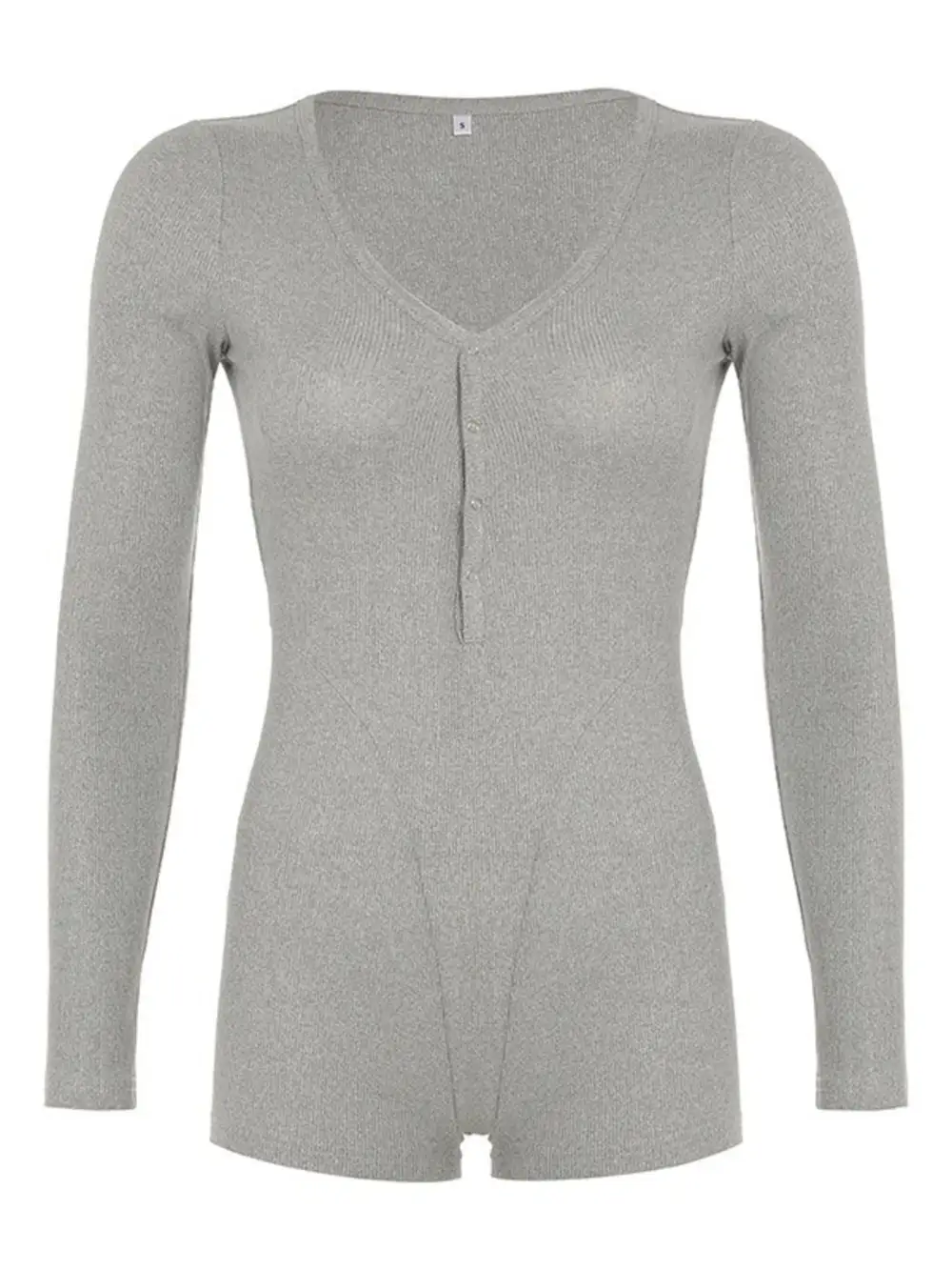 Long Sleeve V Neck Romper