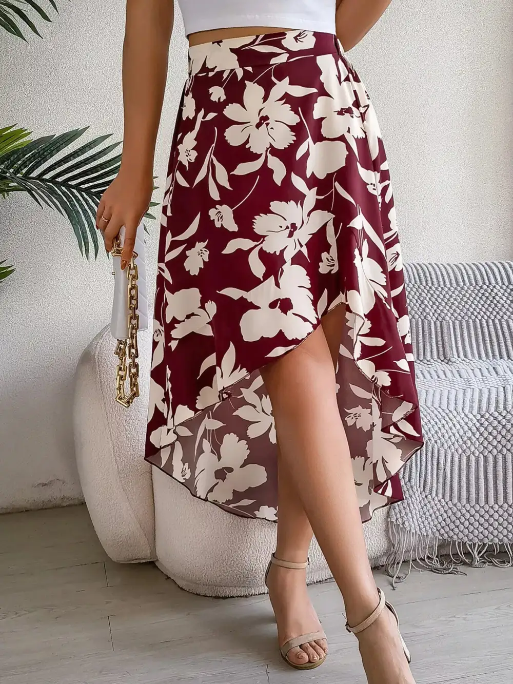 Ruffle Floral Skirt