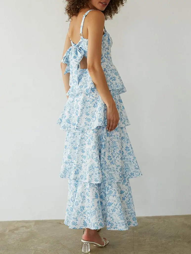 Bustier Tiered Maxi Dress