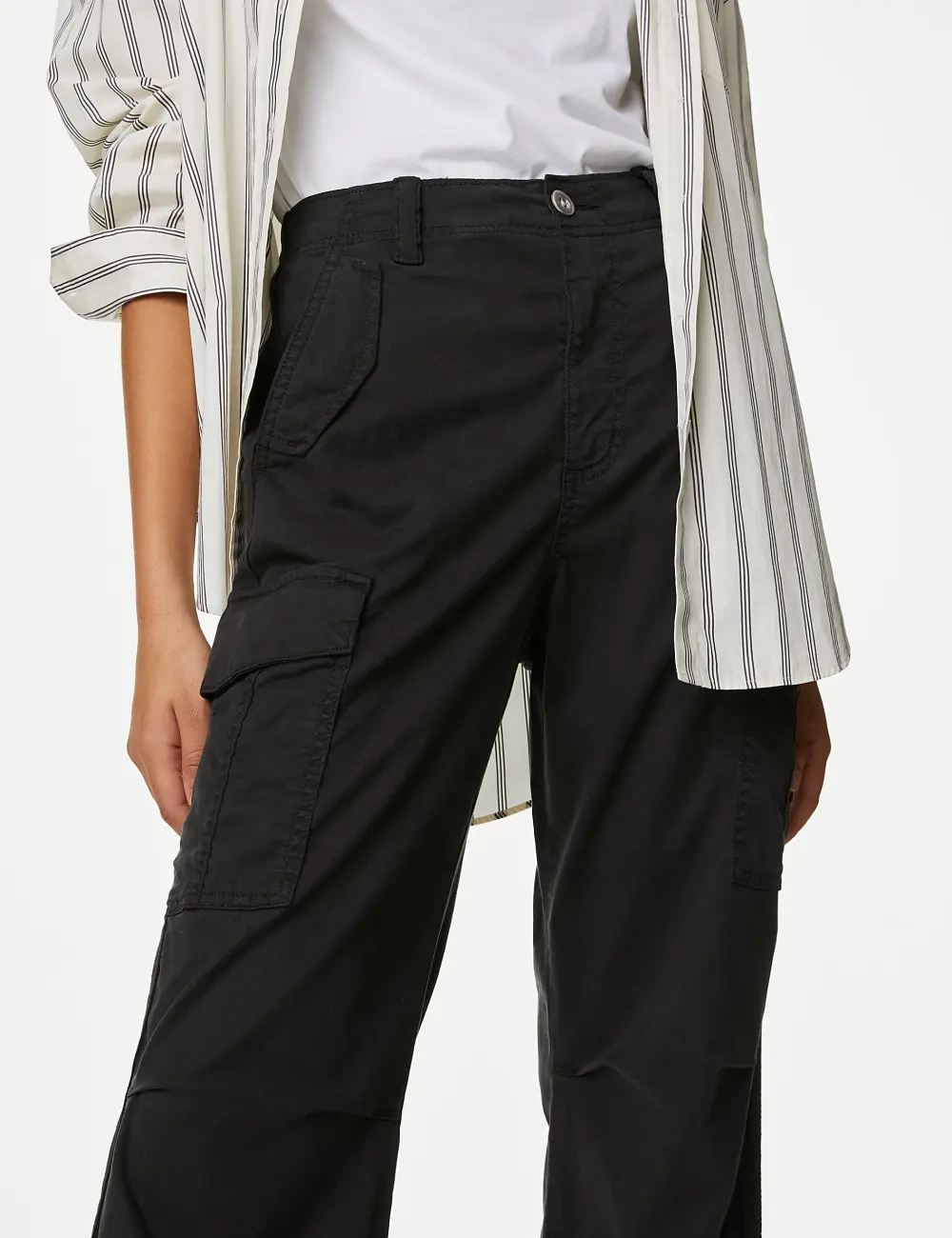 Rich Cargo Tea Dyed Cropped Trousers