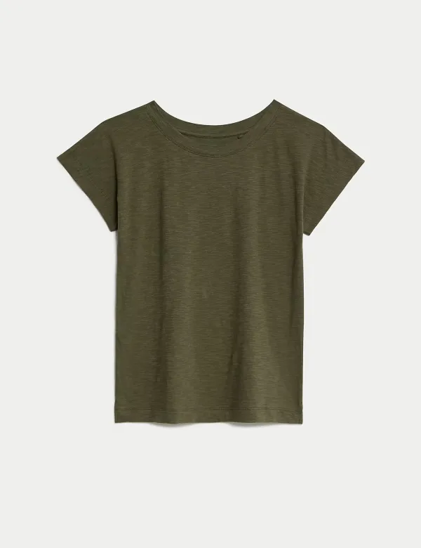 Pure Cotton Everyday Fit Slash Neck T-shirt