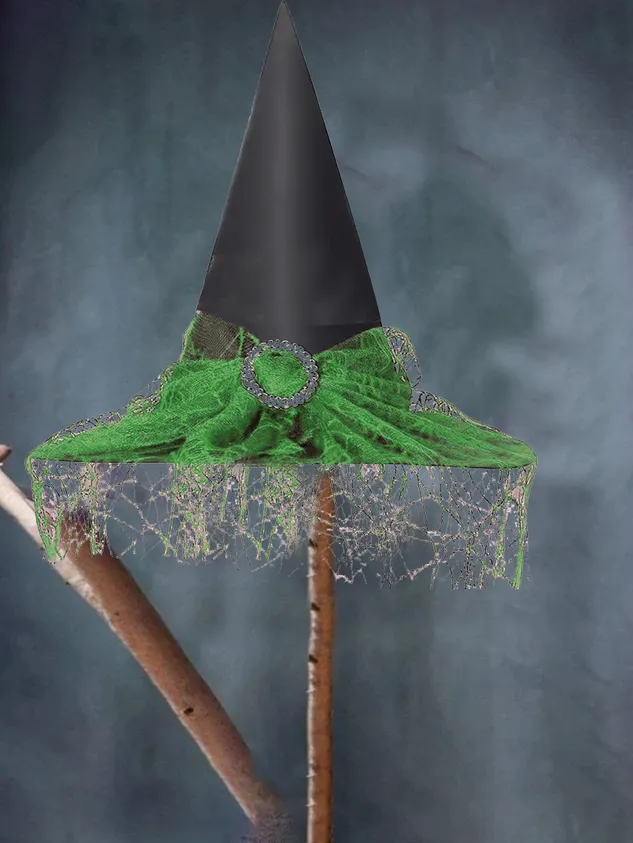 Halloween Lace Mesh Decoration Props Witch Hat