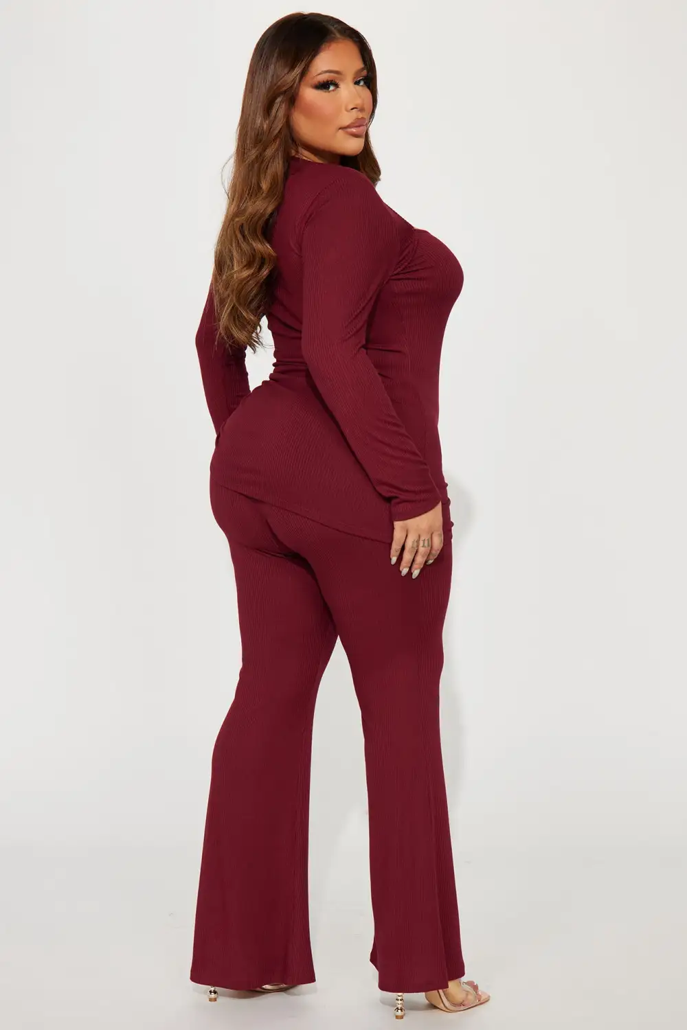 Legally Casual Pant Set - Burgundy