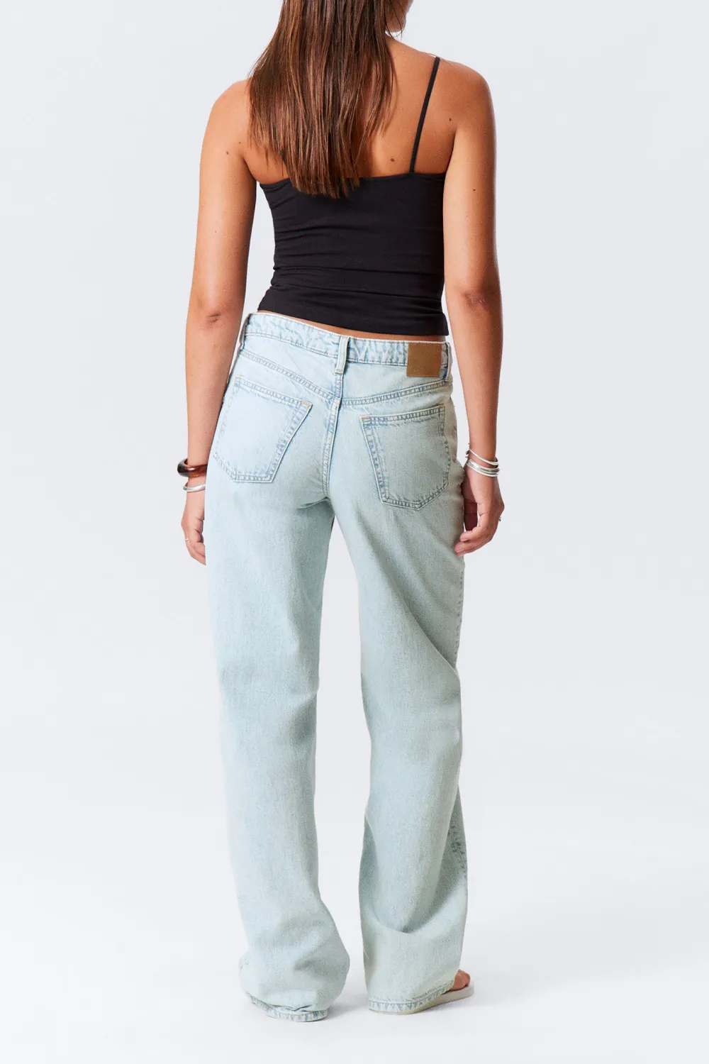 Pocketed Button Wide Leg Jeans