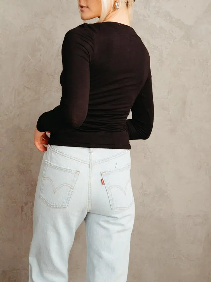 Ruched Long Sleeve Top