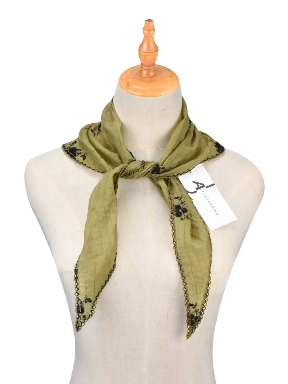 Soft Botanical Print Triangle Scarf