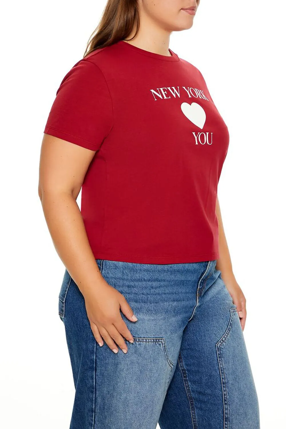 Plus Size New York Heart You Print T-Shirt