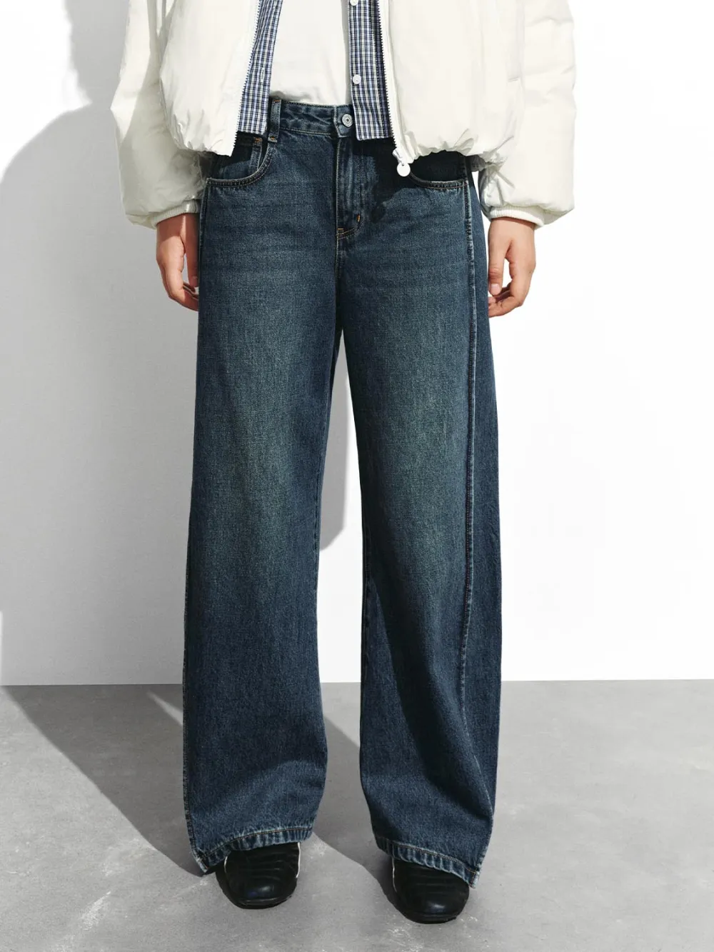 Ladies' Blue Casual Style Loose Denim Trousers
