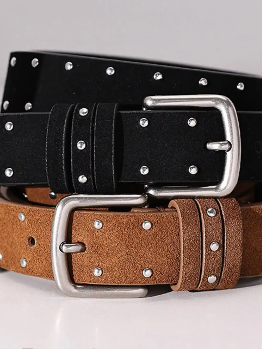 Studded Adjustable Buckle Belt
