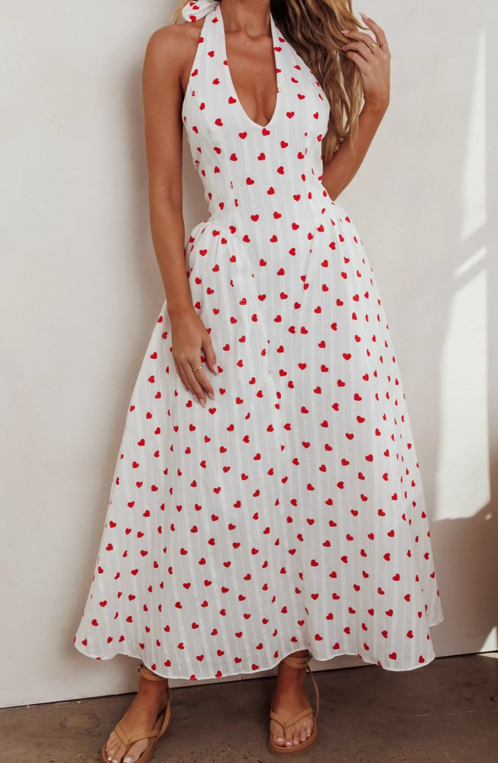 Draped Halter Maxi Dress