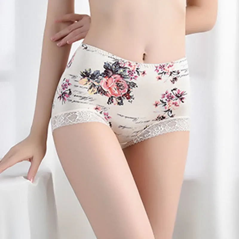 Plus Size Lace Trim Breathable Panty