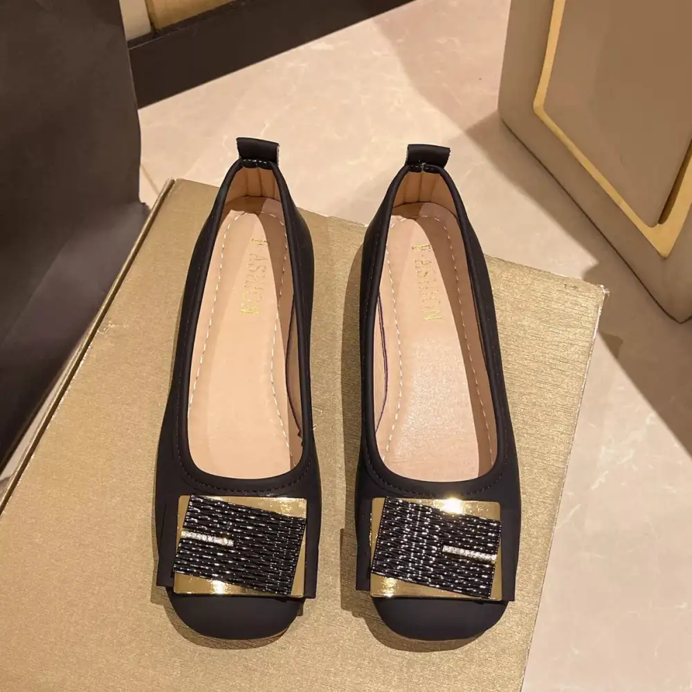 Round Toe Block Heels Slip Ons