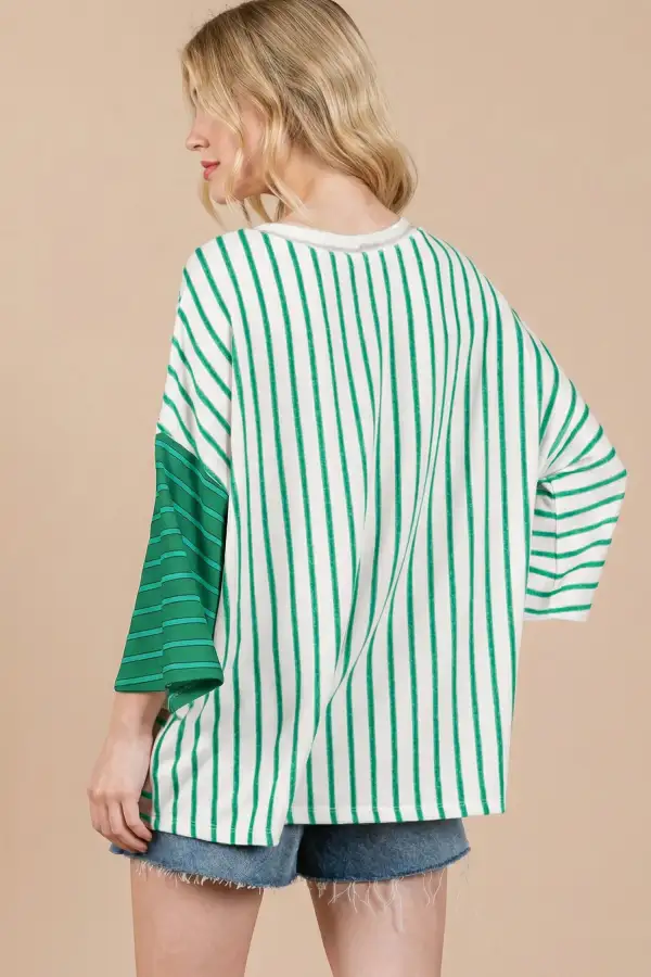 Airy Patchwork Knit Tee