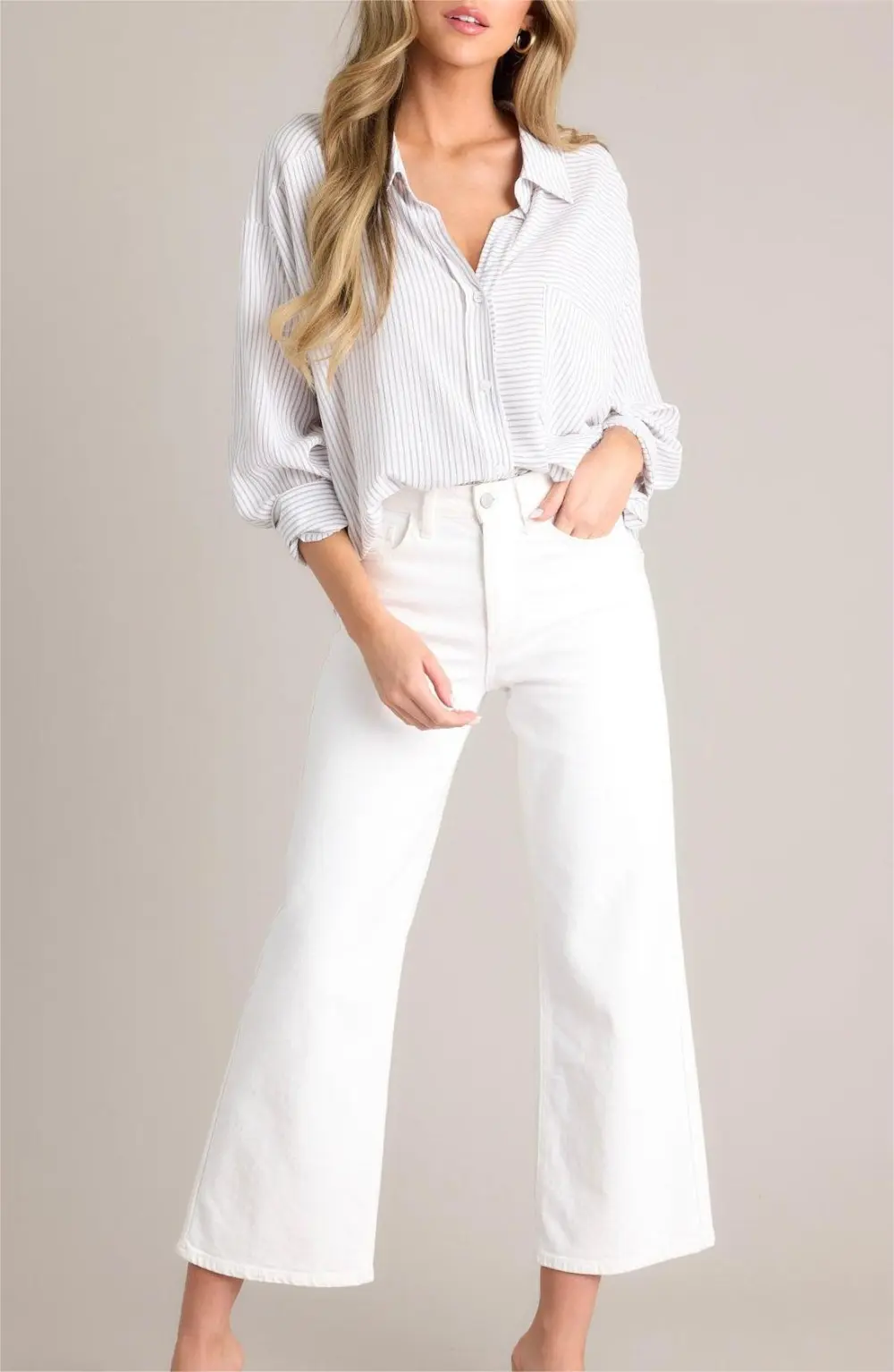 INTO THE CLOUDS WHITE CROPPED WIDE LEG JEANS