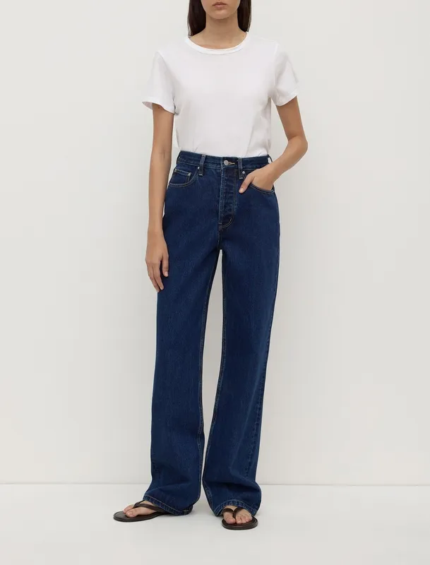Heritage Blue High-Rise Straight-Leg Jeans